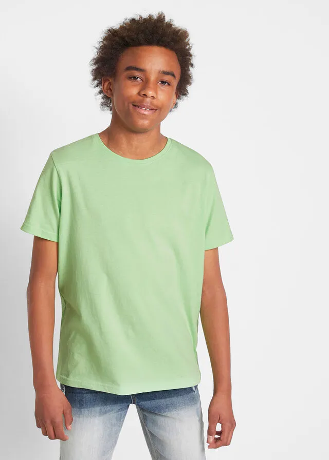 Camiseta para niños (3 unidades) Verde agua oscuro/menta suave/blanco